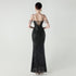 Graceful Sequin Embellished Mesh Mermaid Maxi Dress